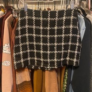 Classic Schoolgirl Black and White Plaid Mini Skirt